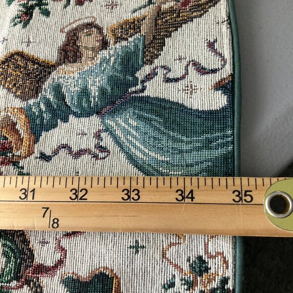 Vintage Christmas Angels Tapestry Table Runner 35" Made USA Christmas - Picture 8 of 11